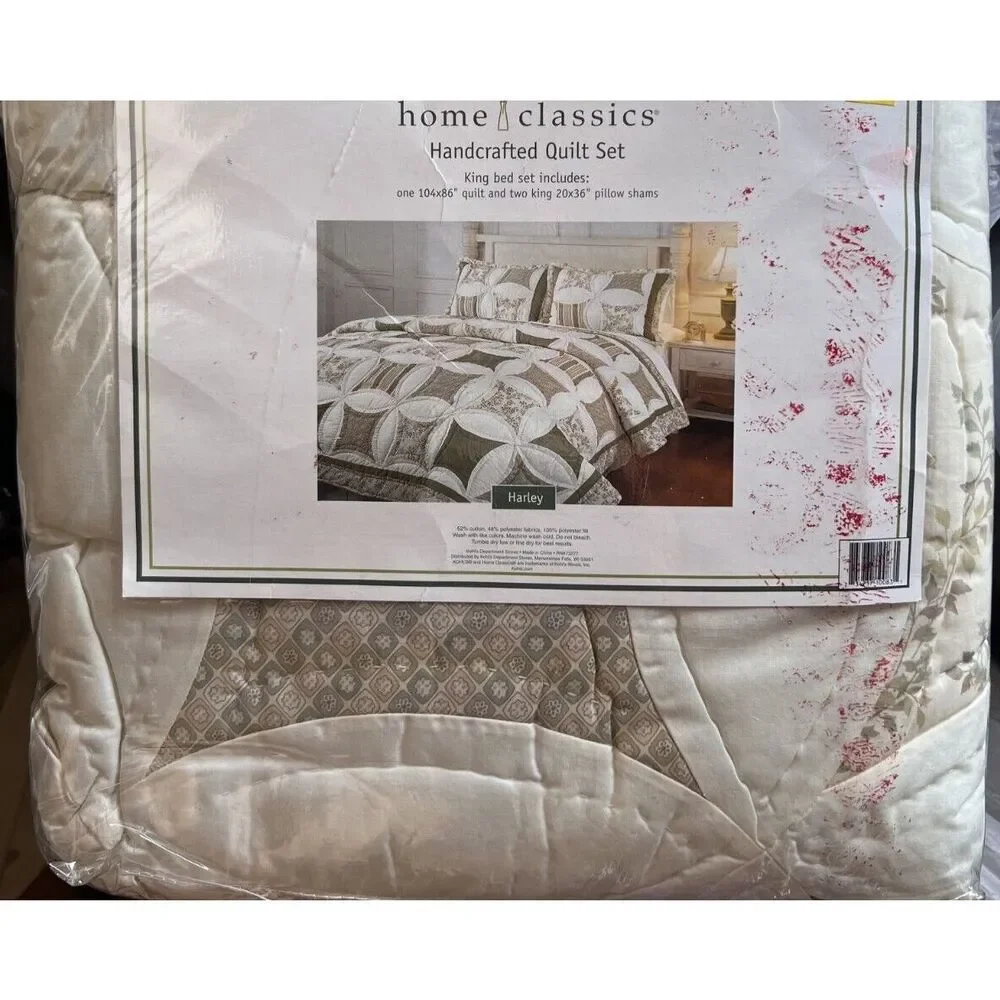Home Classics Handcrafted Quilt Set Harley KING Bed Set NEW